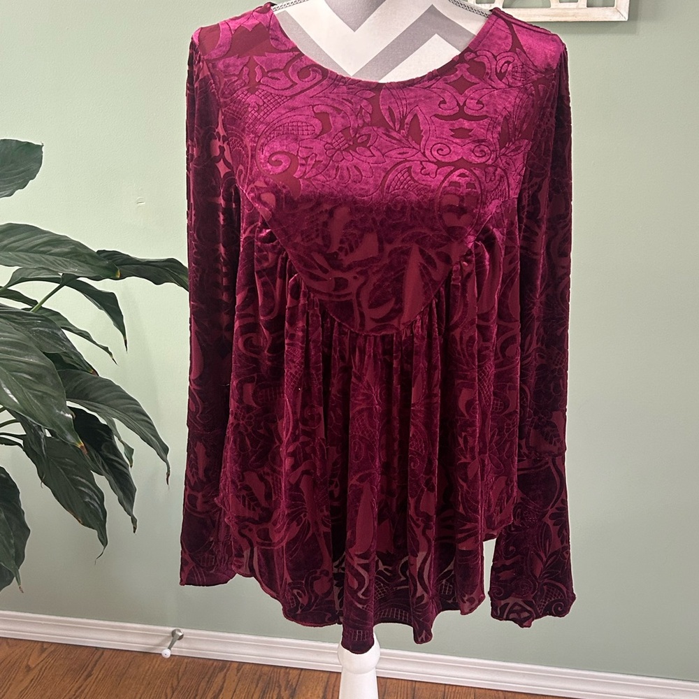 Ultra Pink Velvet Blouse in Rich Magenta